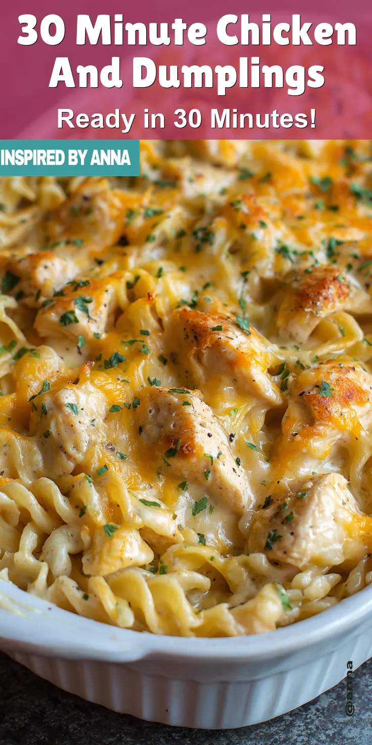 30 Minute Chicken And Dumplings served warm with cozy spices