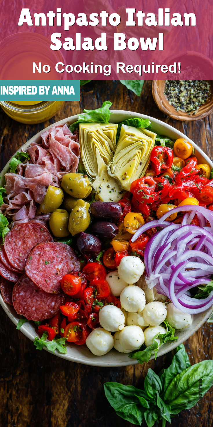 Antipasto Italian Salad Bowl served warm with cozy spices
