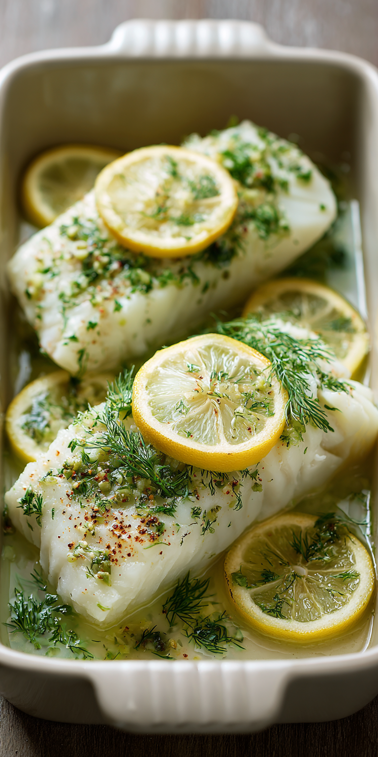 Baked Cod with Lemon High Protein Dinner Recipe