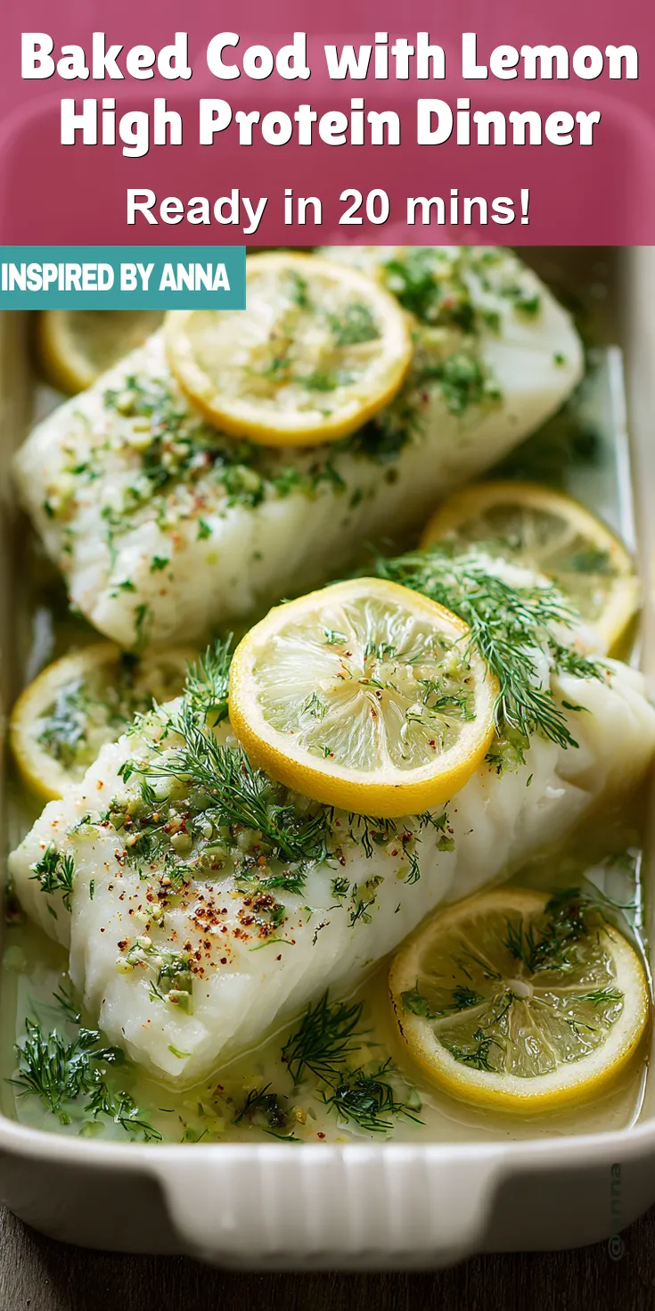 Baked Cod with Lemon High Protein Dinner served warm with cozy spices