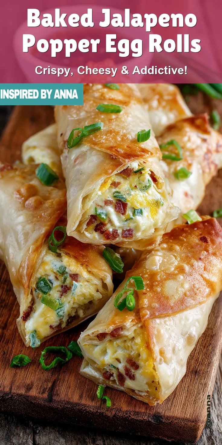 Baked Jalapeno Popper Egg Rolls served warm with cozy spices
