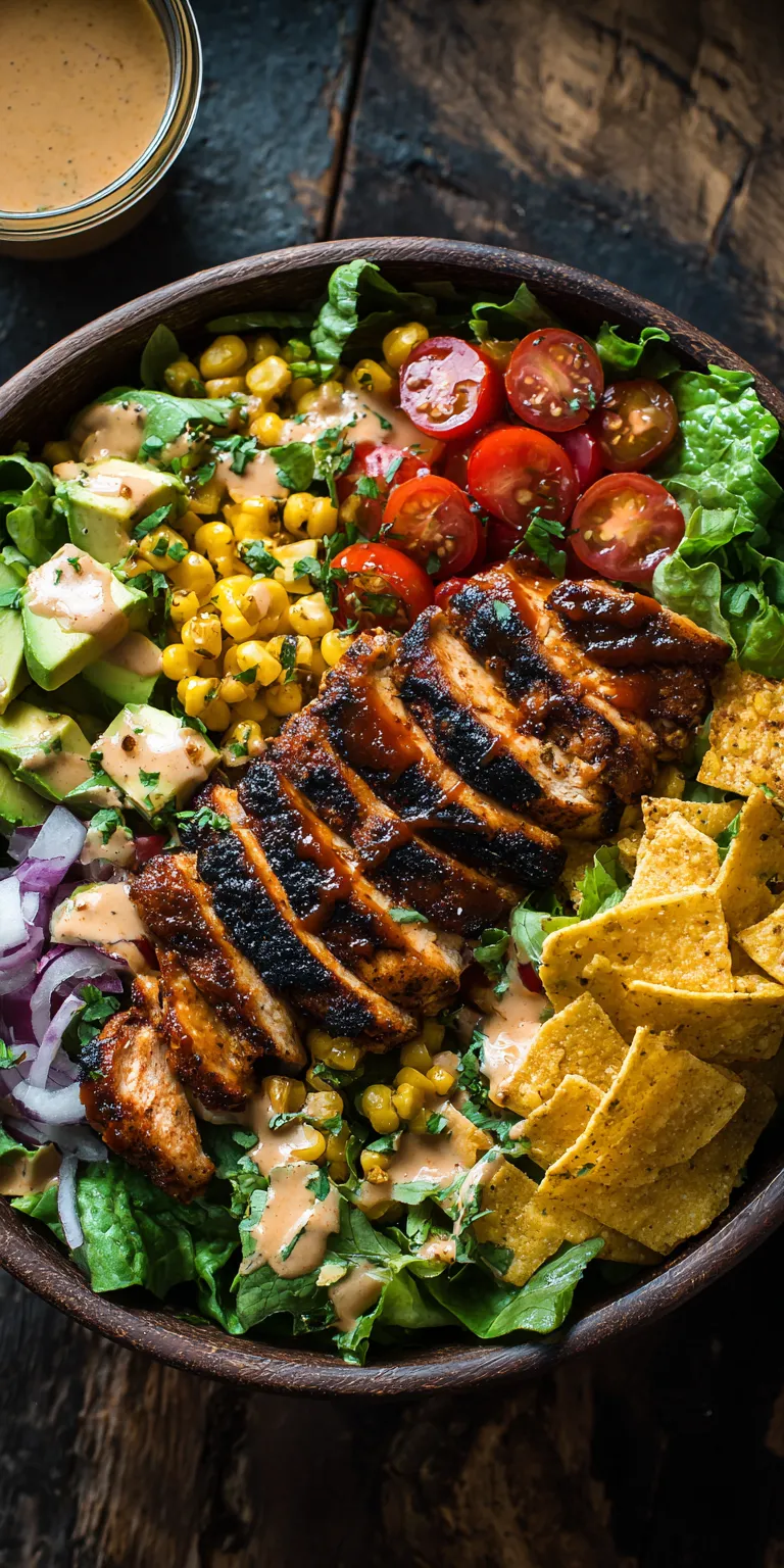BBQ Ranch Chicken Salad Bowl served warm with cozy spices