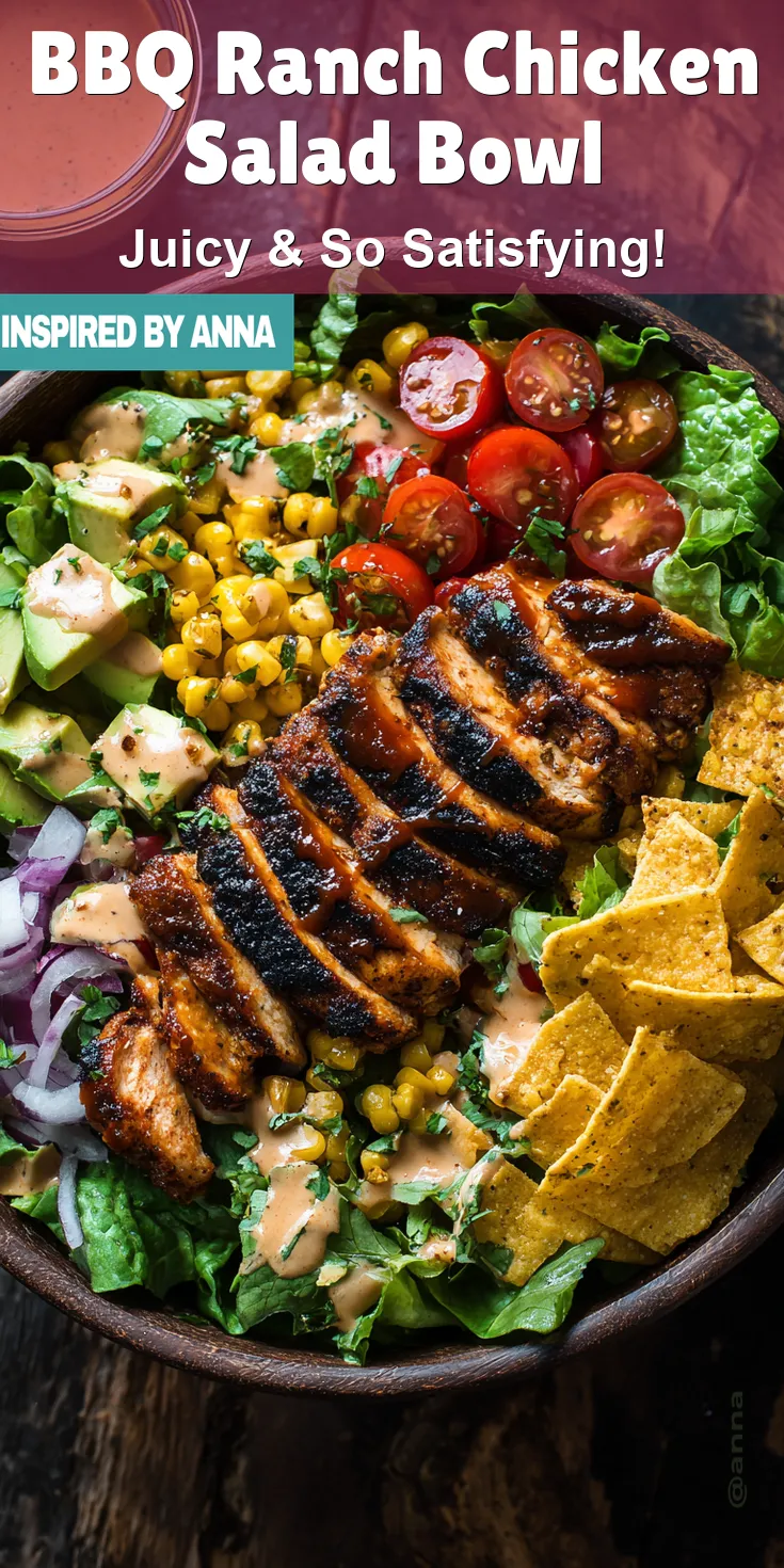 BBQ Ranch Chicken Salad Bowl served warm with cozy spices