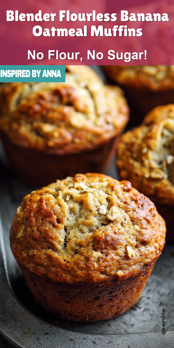 Blender Flourless Banana Oatmeal Muffins served warm with cozy spices