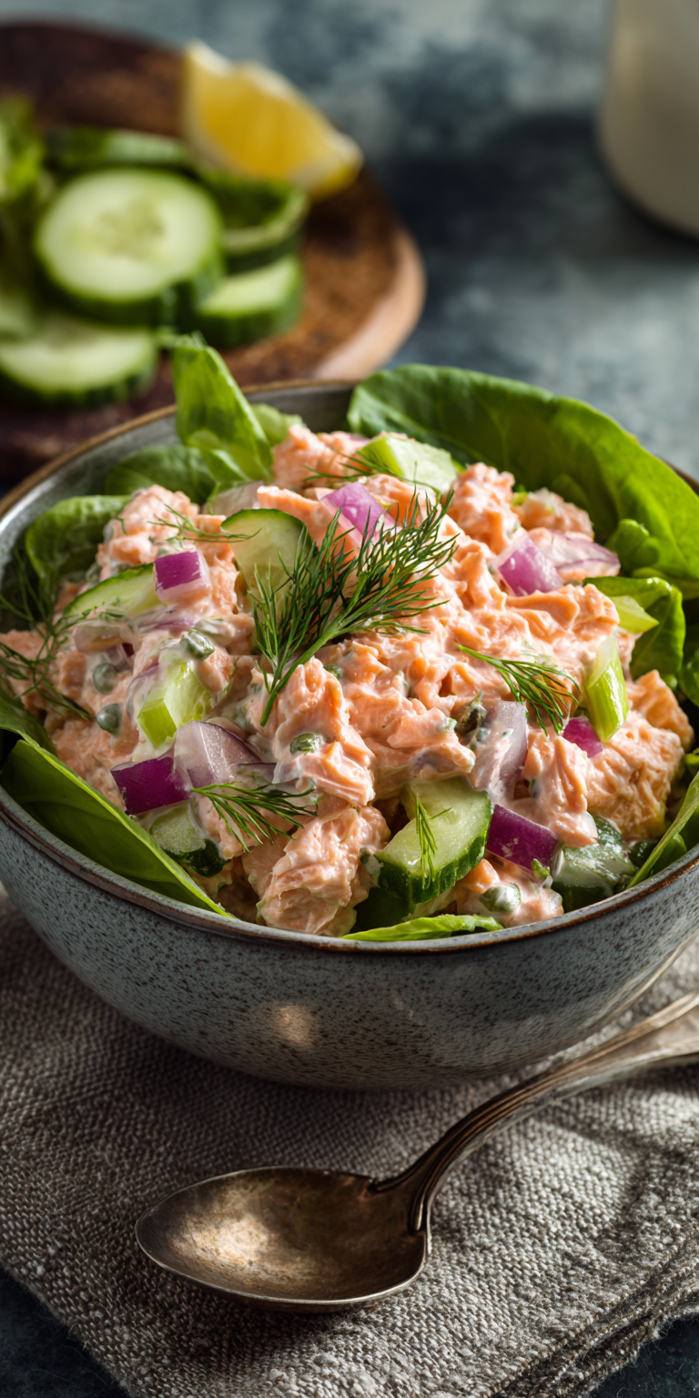 Canned Salmon Salad High Protein Low Calorie Recipe