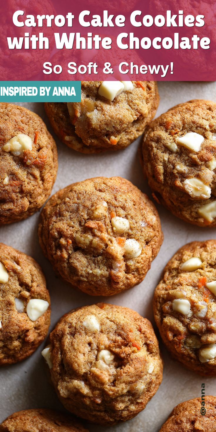 Carrot Cake Cookies with White Chocolate served warm with cozy spices