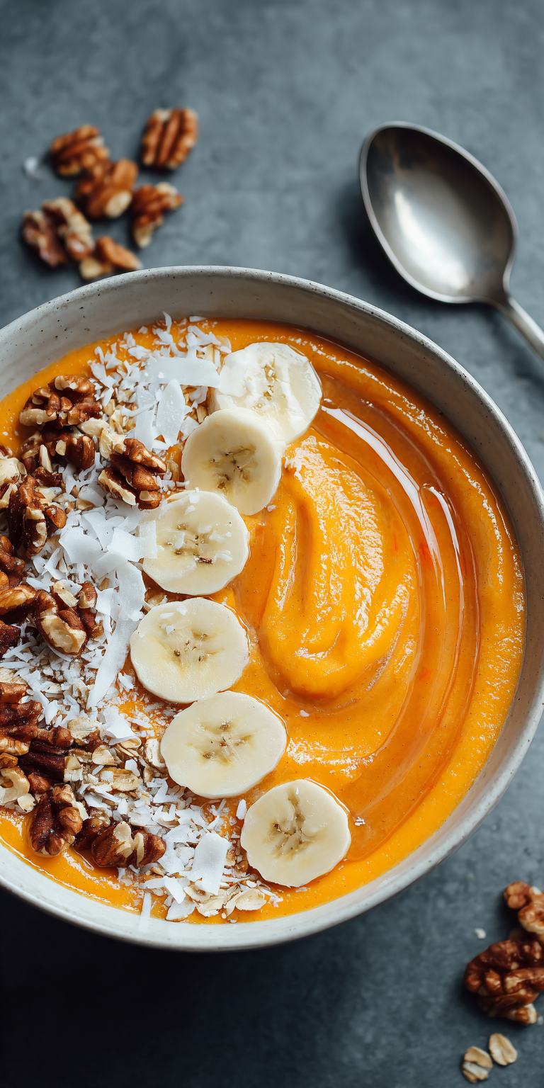 Carrot Cake Smoothie Bowl served warm with cozy spices
