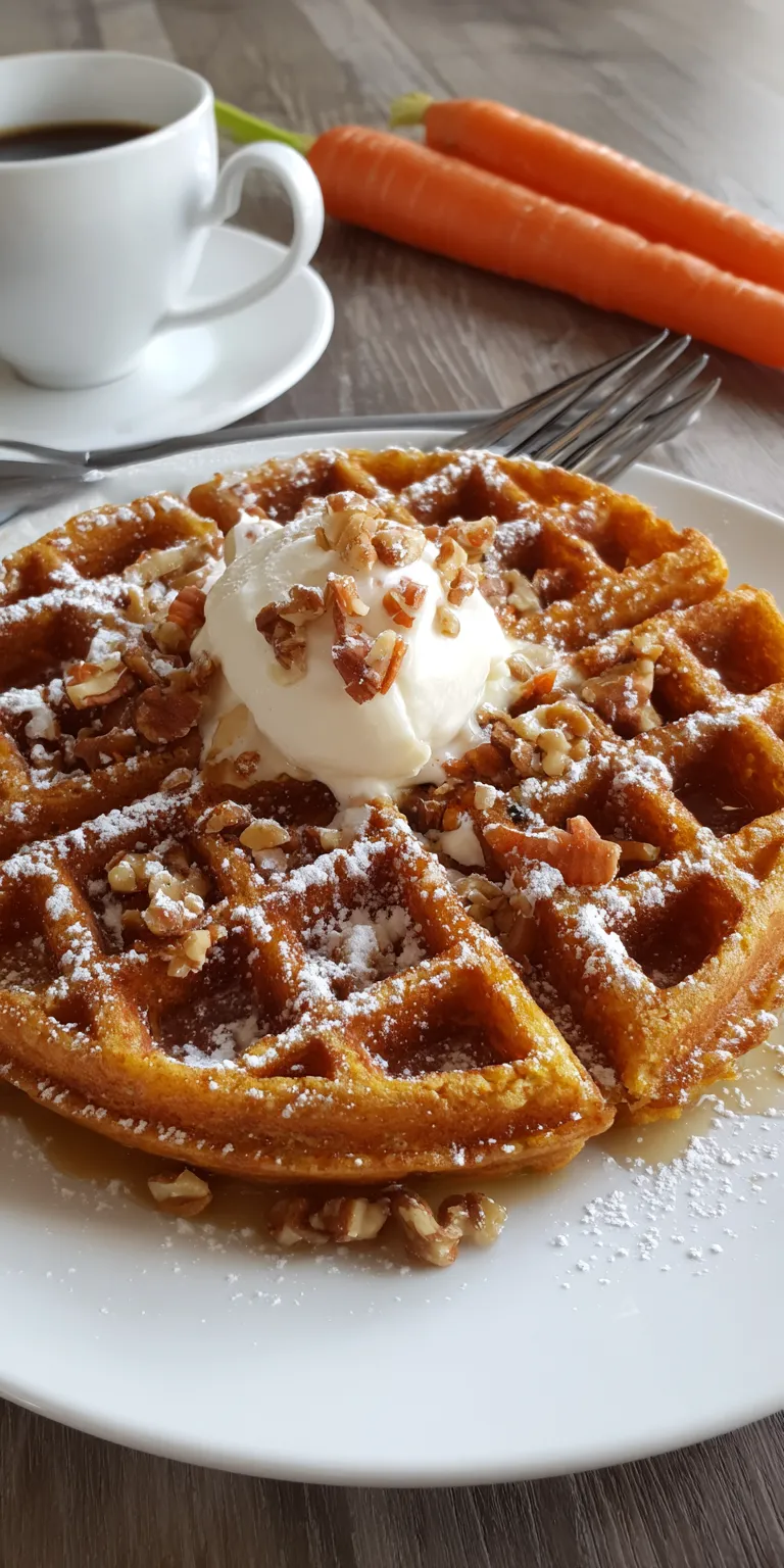 Carrot Cake Waffles for Brunch served warm with cozy spices
