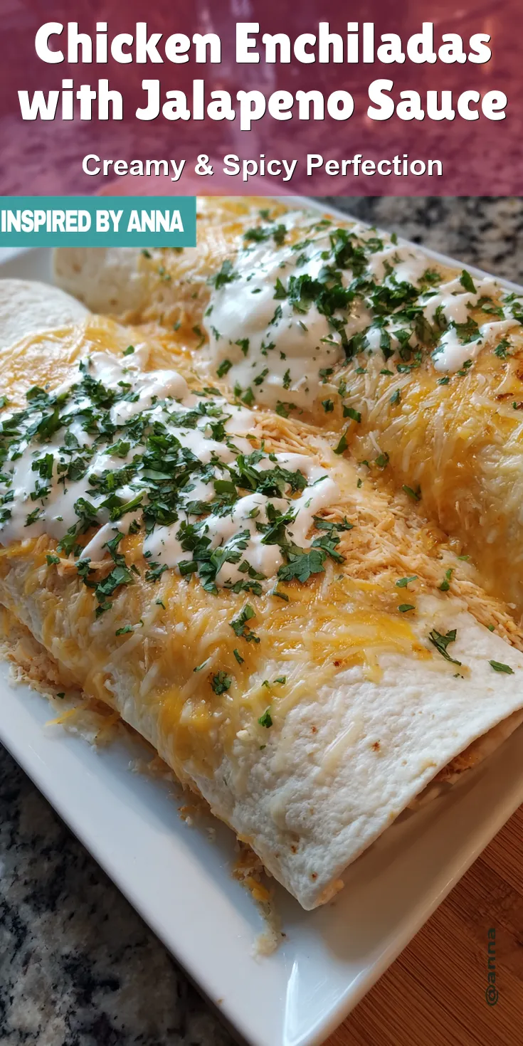 Chicken Enchiladas with Jalapeno Sauce served warm with cozy spices