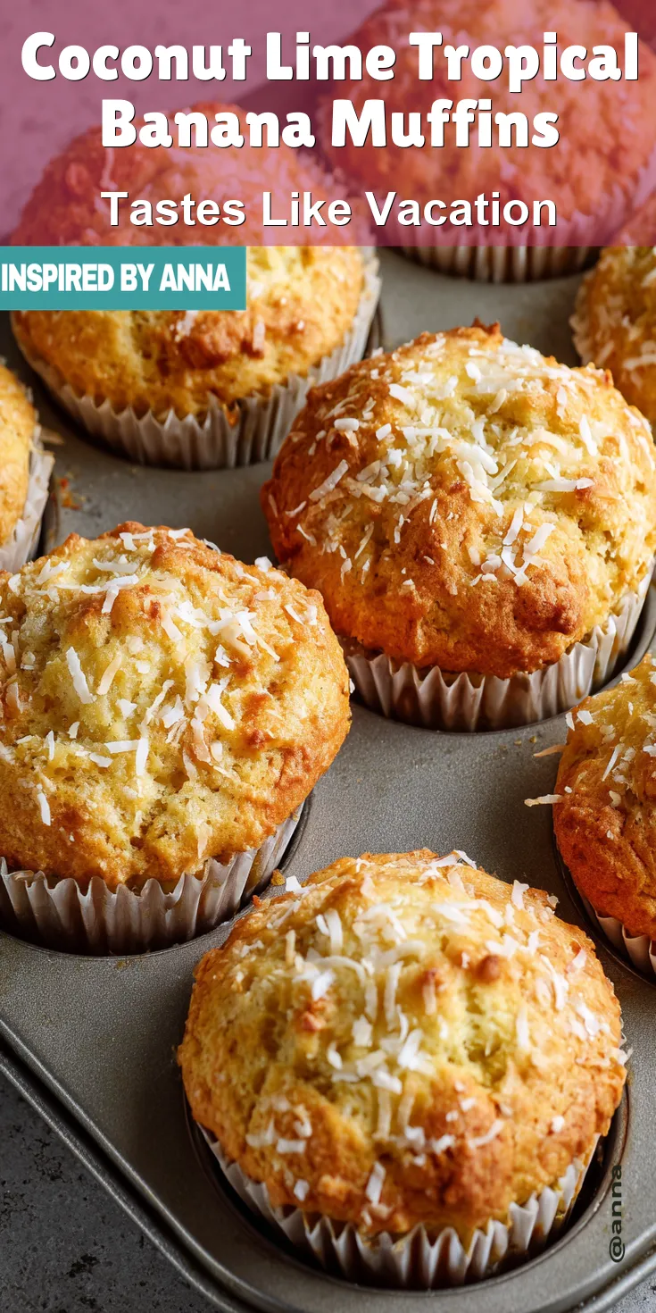 Coconut Lime Tropical Banana Muffins served warm with cozy spices