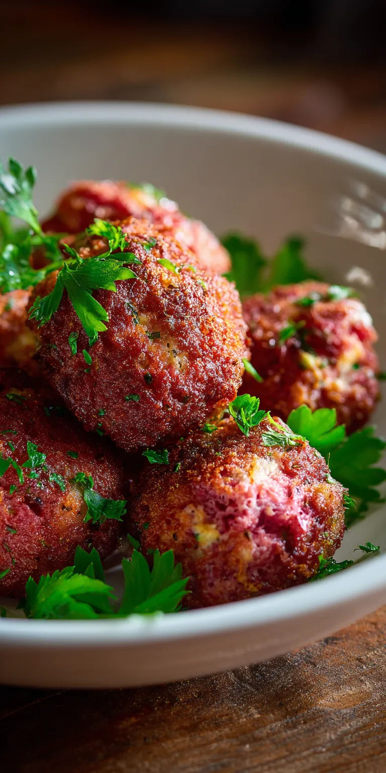 Corned Beef Fritters Appetizer served warm with cozy spices