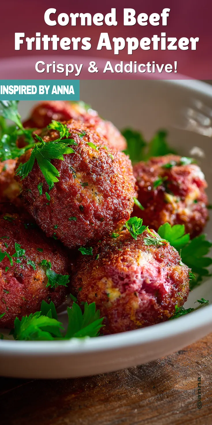Corned Beef Fritters Appetizer served warm with cozy spices