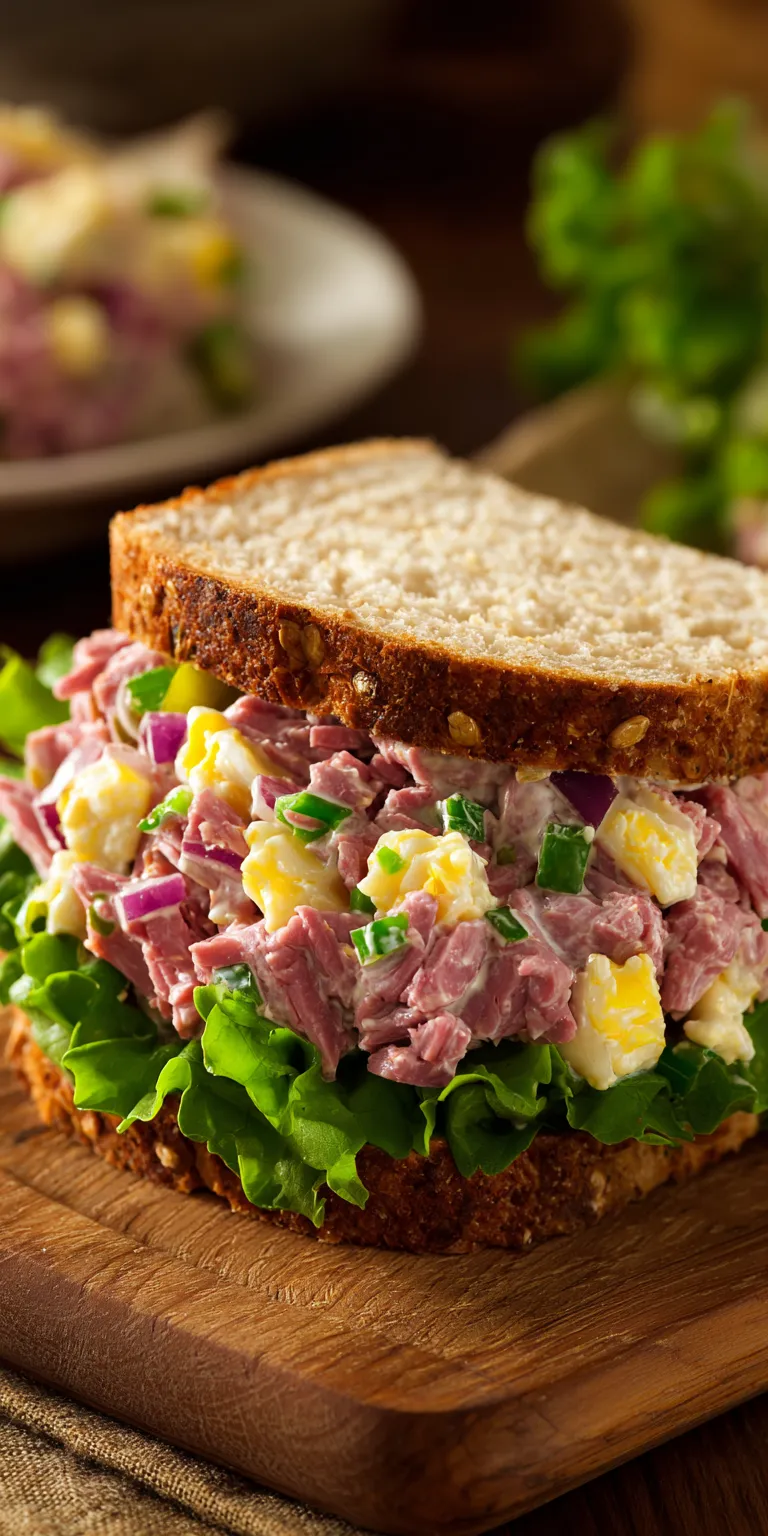 Corned Beef Salad Sandwich Spread served warm with cozy spices