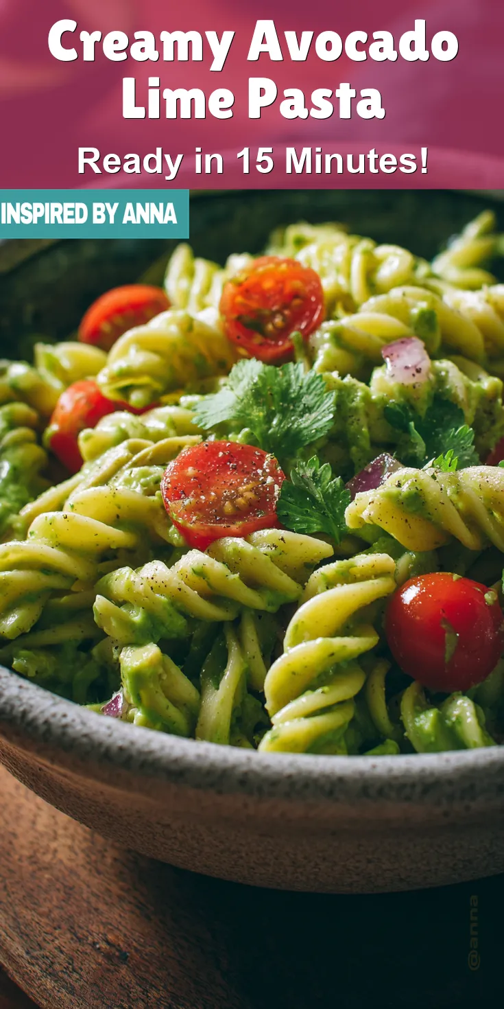 Creamy Avocado Lime Pasta served warm with cozy spices