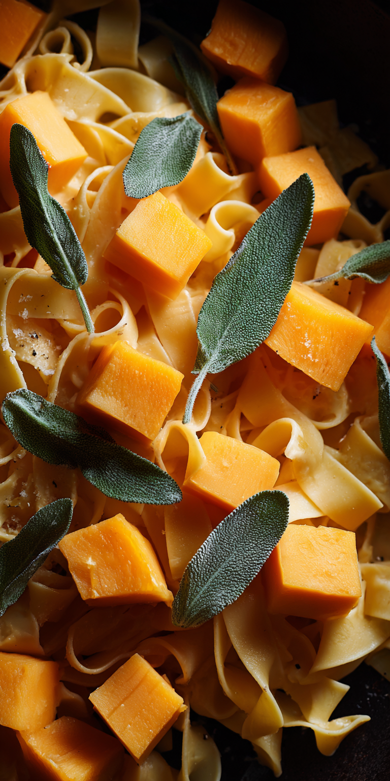 Creamy Butternut Squash Pasta served warm with cozy spices
