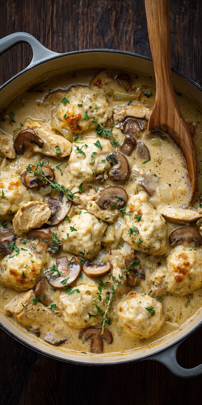 Creamy Mushroom Chicken And Dumplings Recipe