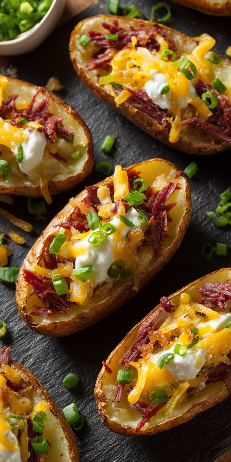 Crispy Corned Beef Potato Skins Recipe