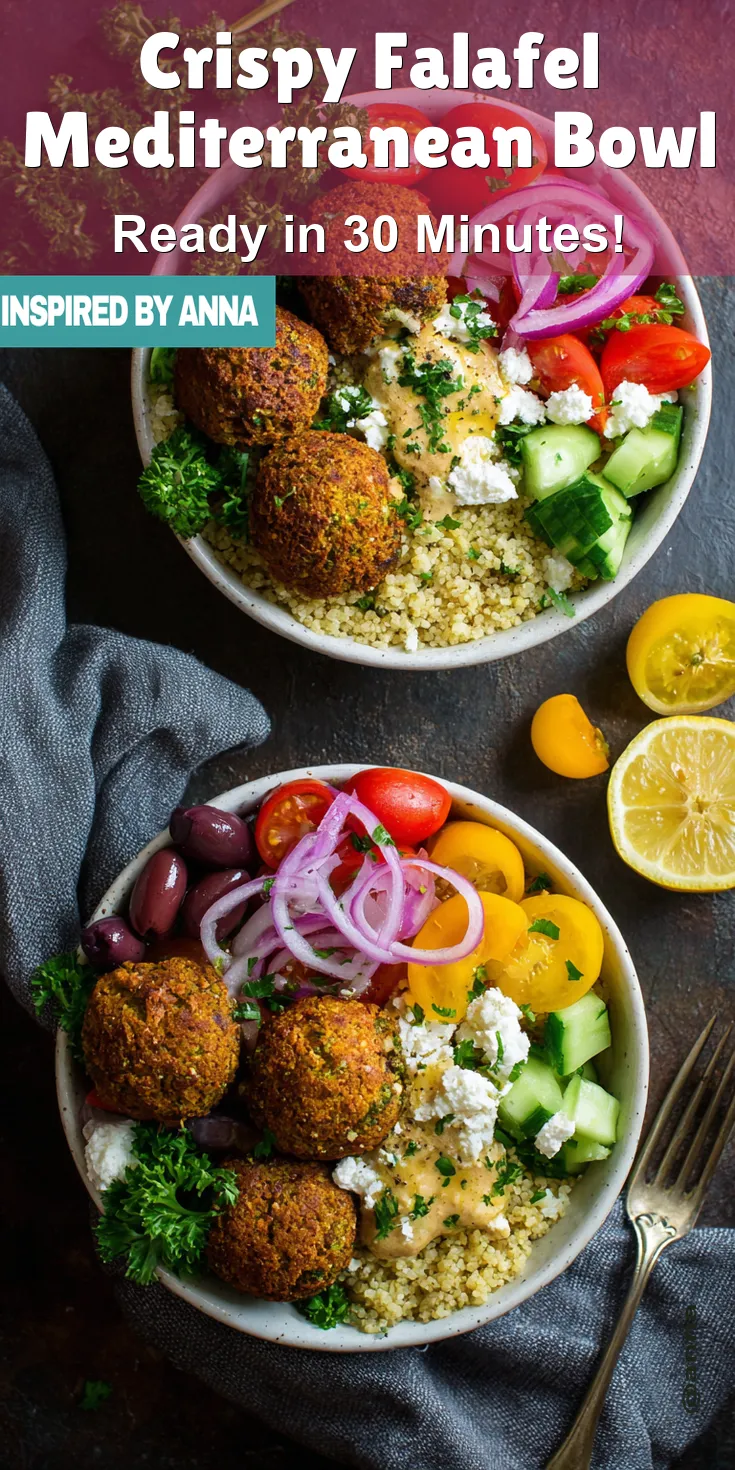 Crispy Falafel Mediterranean Bowl served warm with cozy spices