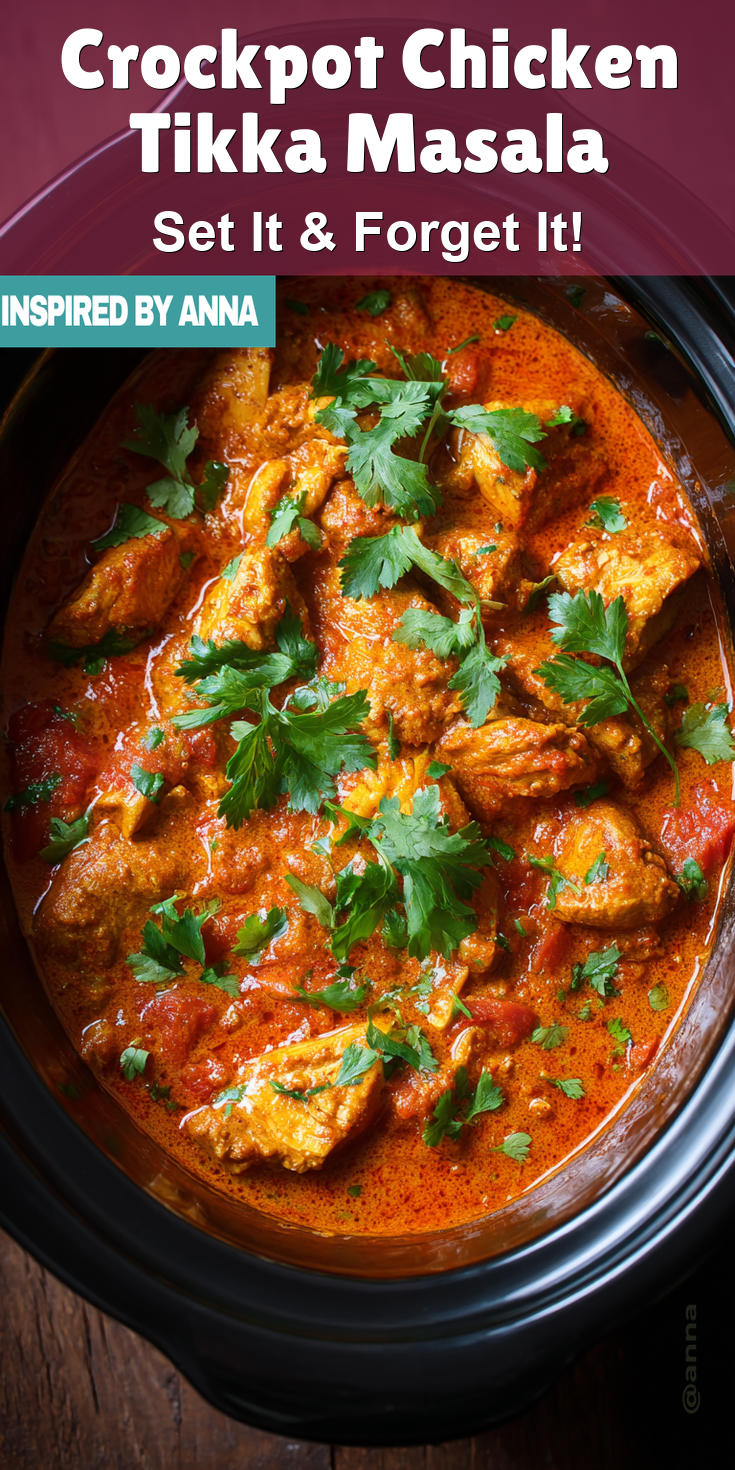 Crockpot Chicken Tikka Masala served warm with cozy spices