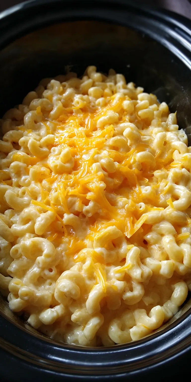 Crockpot Mac and Cheese Ultra Creamy served warm with cozy spices