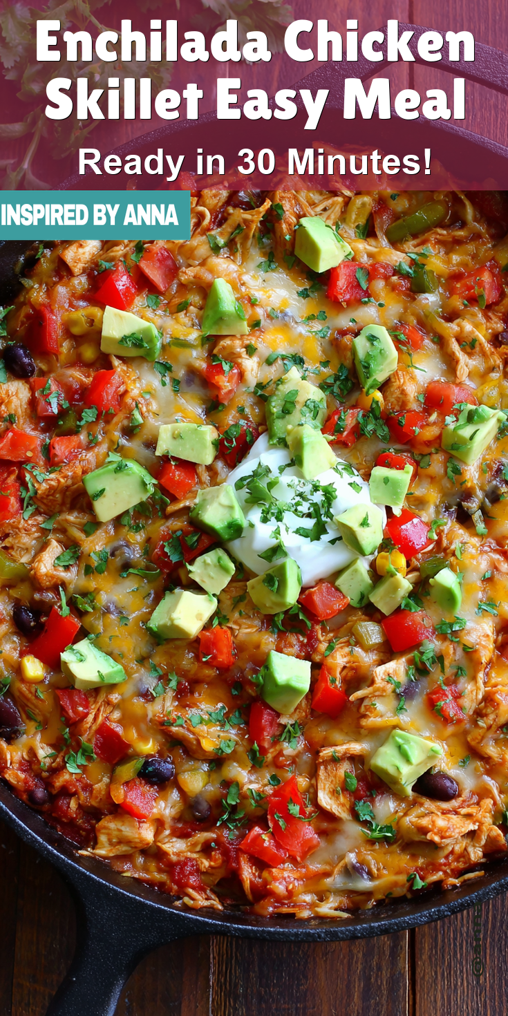 Enchilada Chicken Skillet Easy Meal served warm with cozy spices