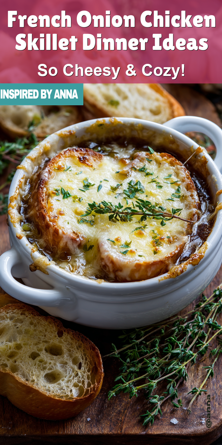 French Onion Chicken Skillet Dinner Ideas served warm with cozy spices