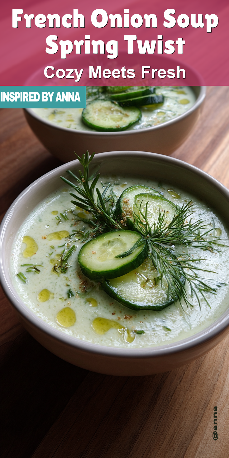 French Onion Soup Spring Twist served warm with cozy spices