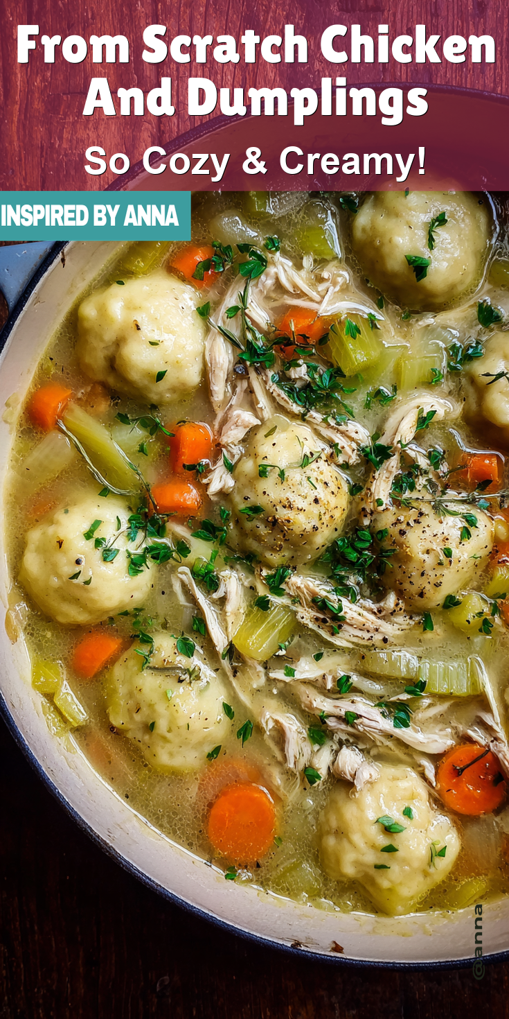 From Scratch Chicken And Dumplings served warm with cozy spices