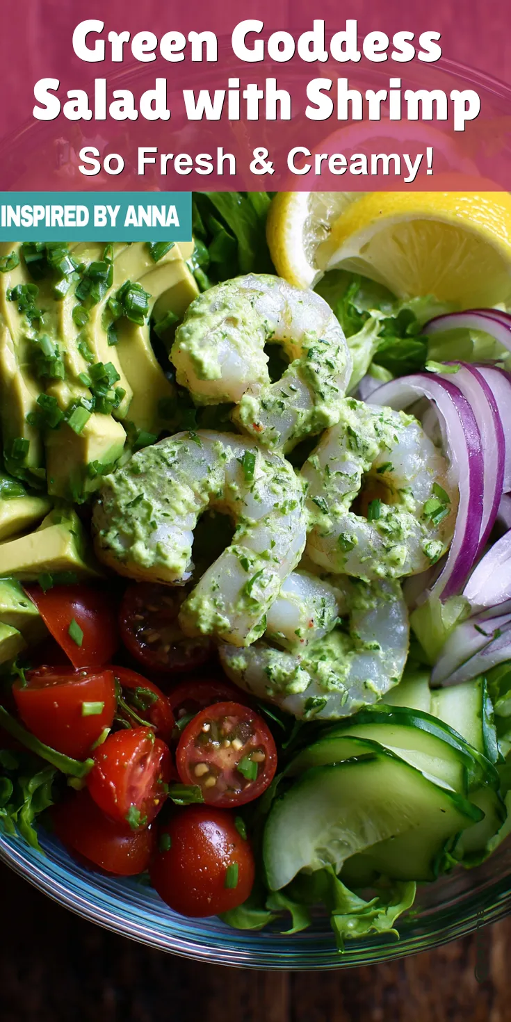 Green Goddess Salad with Shrimp served warm with cozy spices
