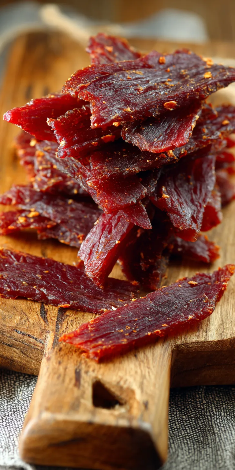 Homemade Beef Jerky High Protein Snacks served warm with cozy spices