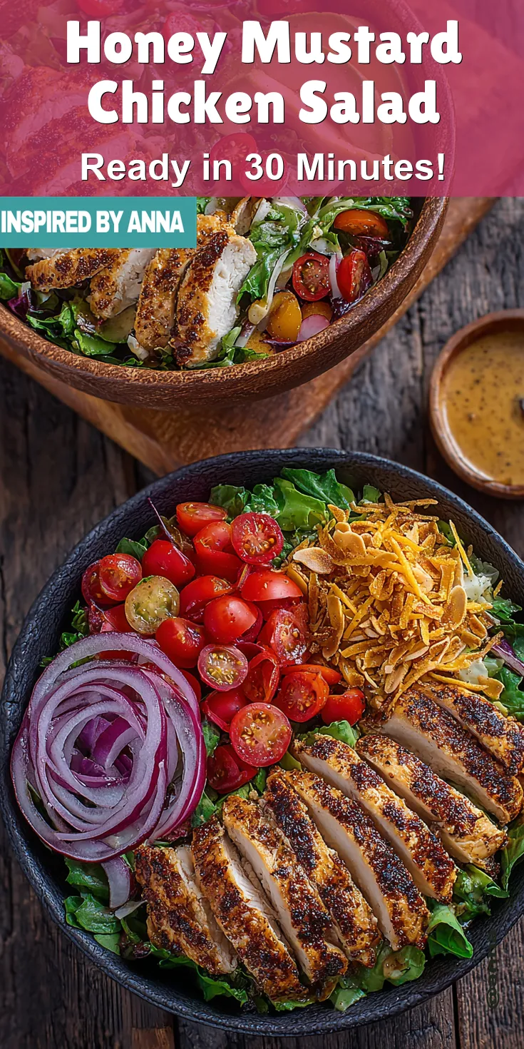 Honey Mustard Chicken Salad served warm with cozy spices