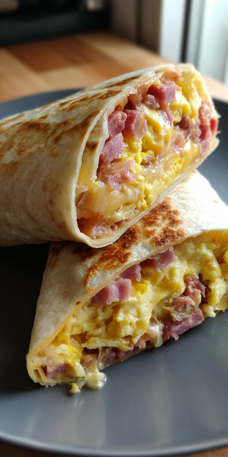 Leftover Corned Beef Breakfast Burrito served warm with cozy spices