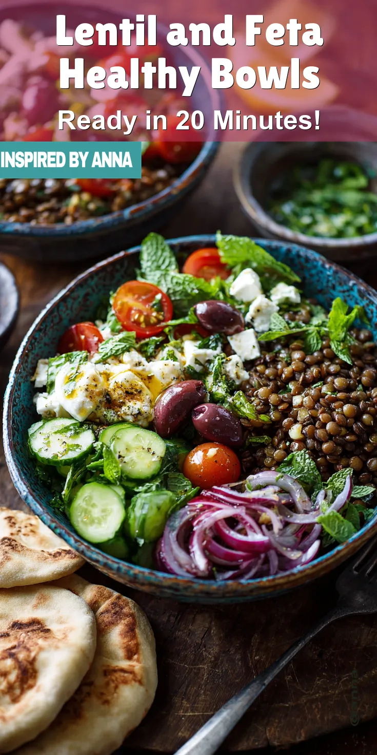 Lentil and Feta Healthy Bowls served warm with cozy spices