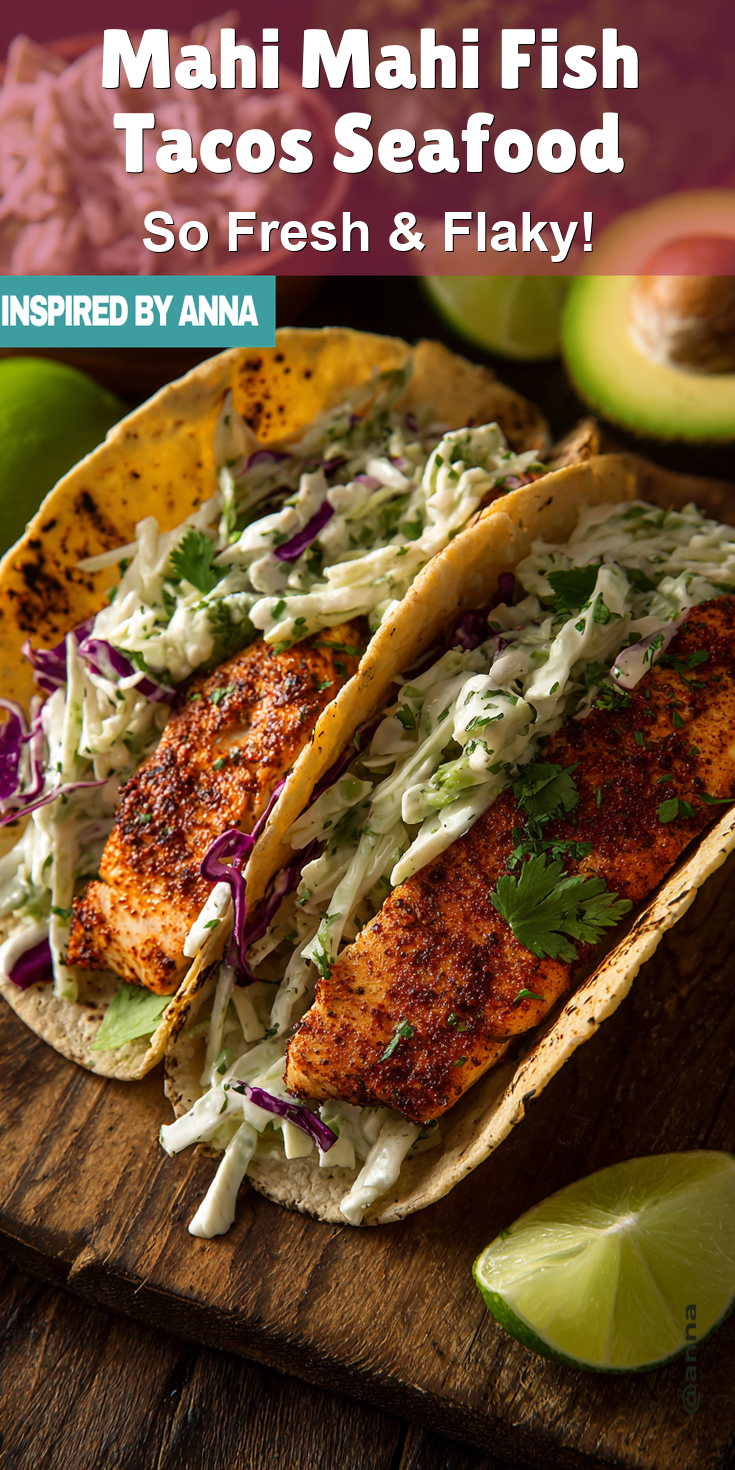 Mahi Mahi Fish Tacos Seafood served warm with cozy spices