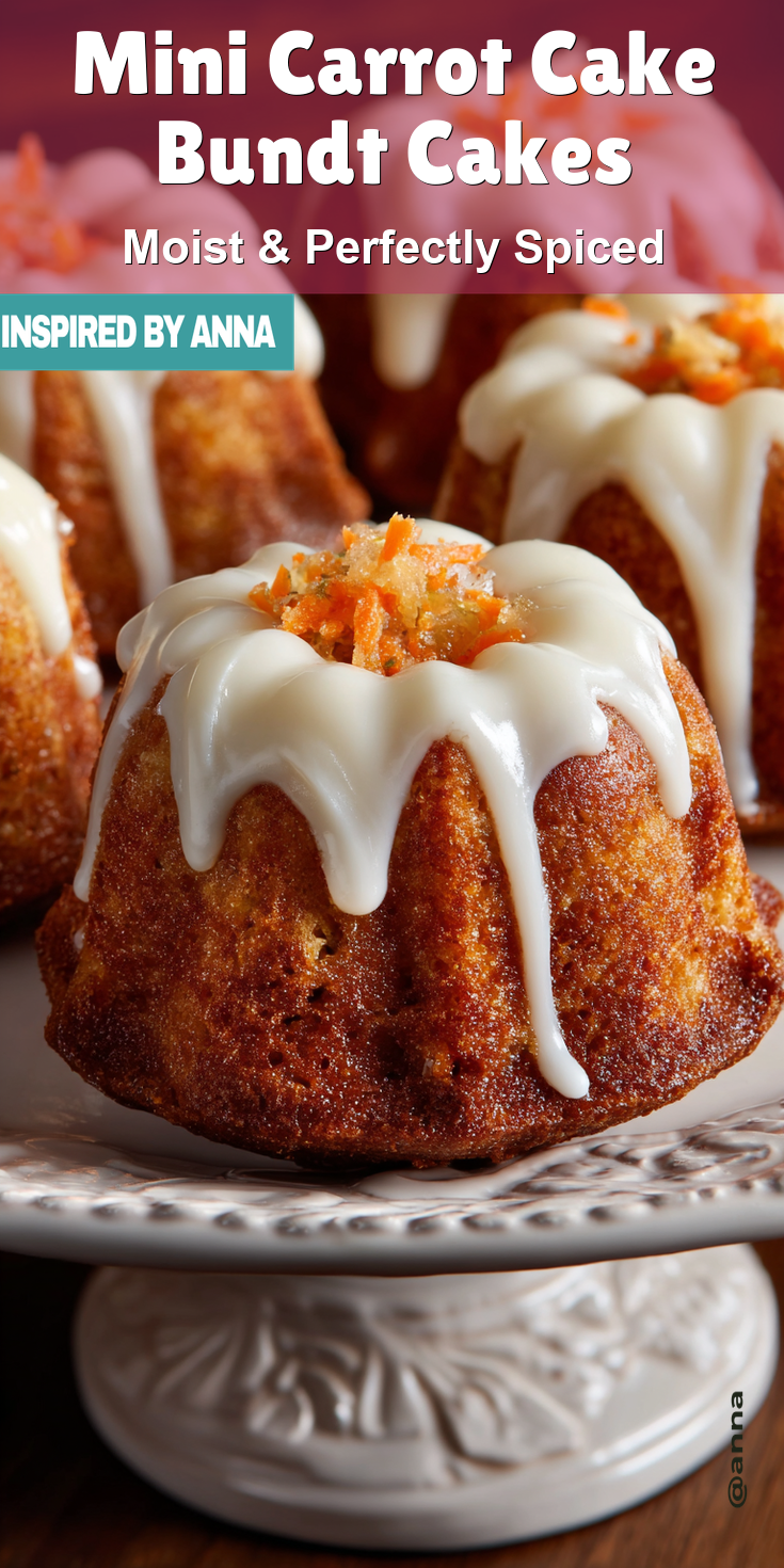 Mini Carrot Cake Bundt Cakes served warm with cozy spices