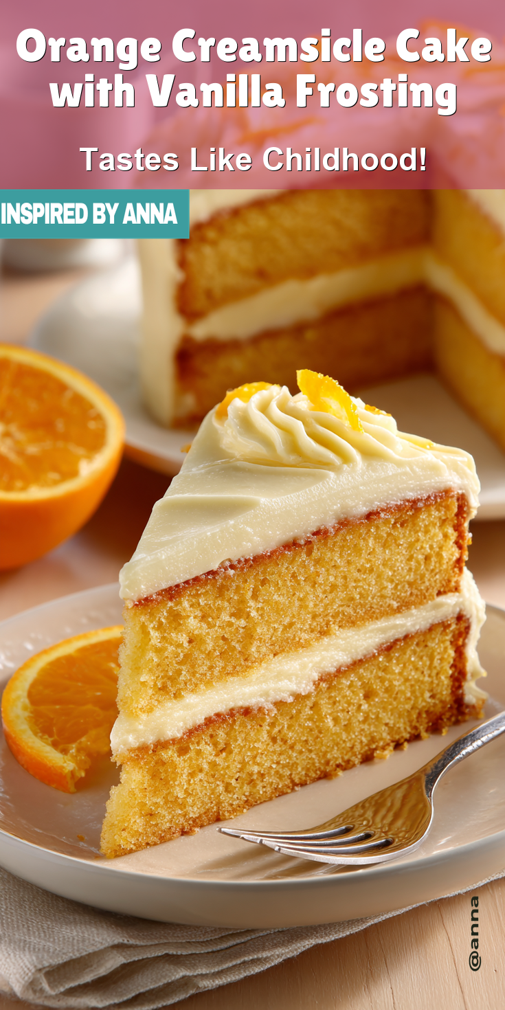 Orange Creamsicle Cake with Vanilla Frosting served warm with cozy spices
