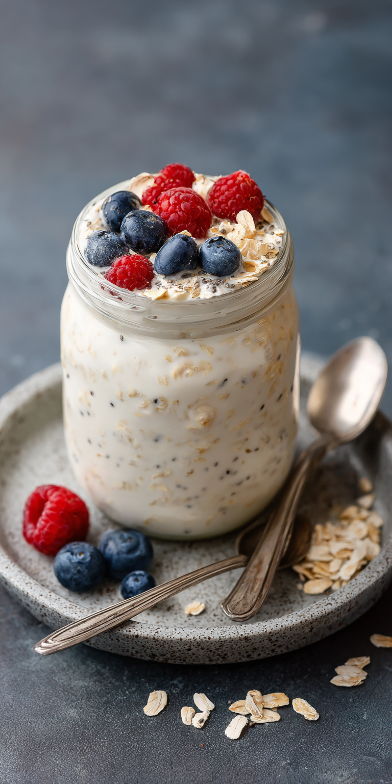 Overnight Oats with Protein Powder Breakfast served warm with cozy spices