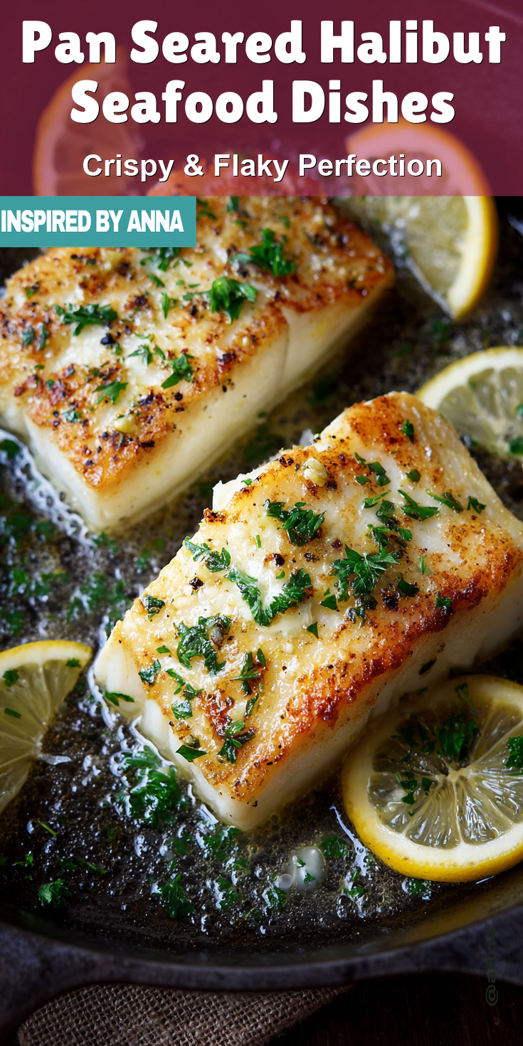 Pan Seared Halibut Seafood Dishes served warm with cozy spices