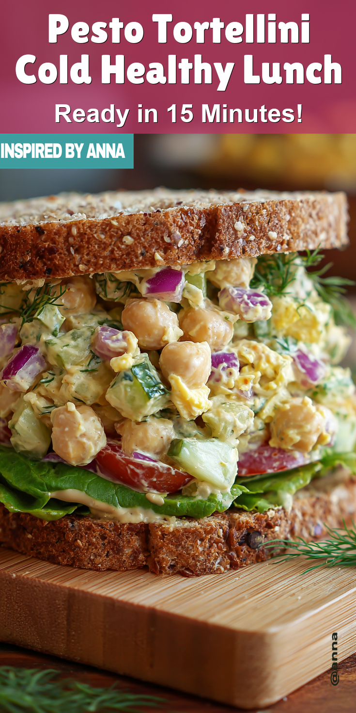 Pesto Tortellini Cold Healthy Lunch served warm with cozy spices