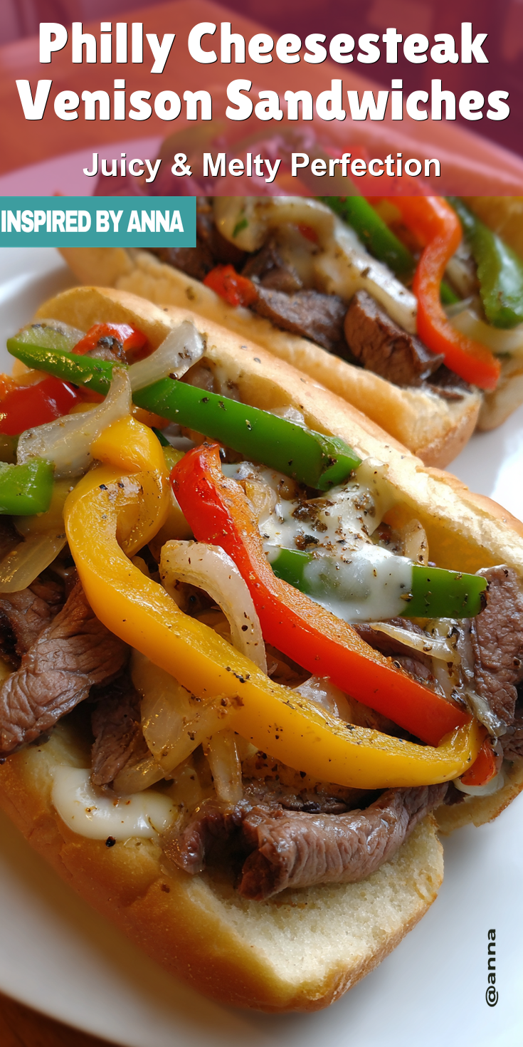 Philly Cheesesteak Venison Sandwiches served warm with cozy spices