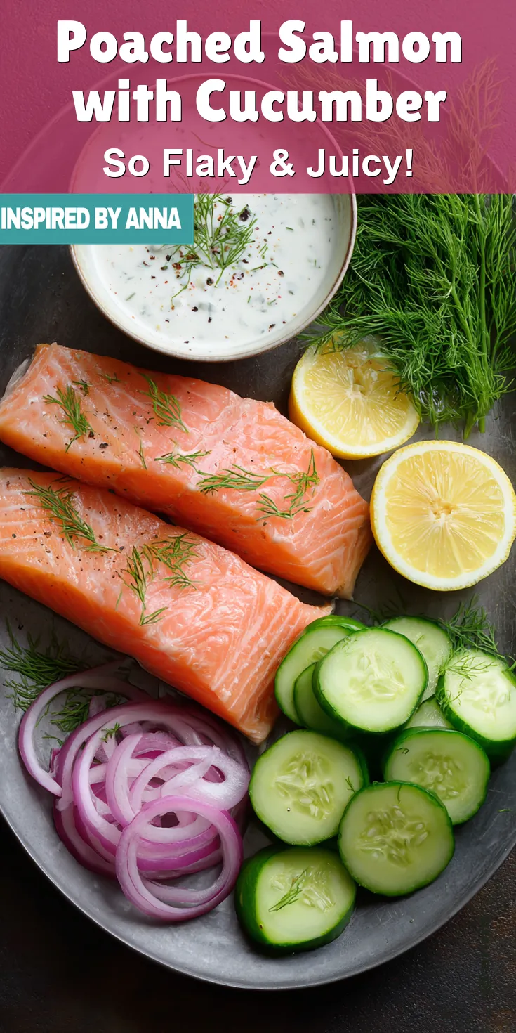 Poached Salmon with Cucumber served warm with cozy spices