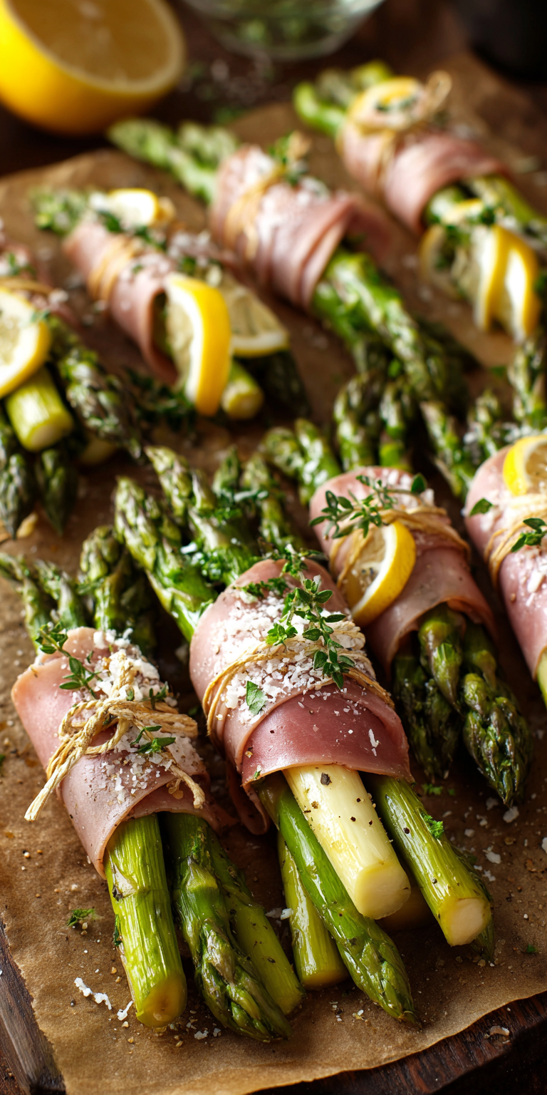 Prosciutto Wrapped Asparagus Dinner served warm with cozy spices