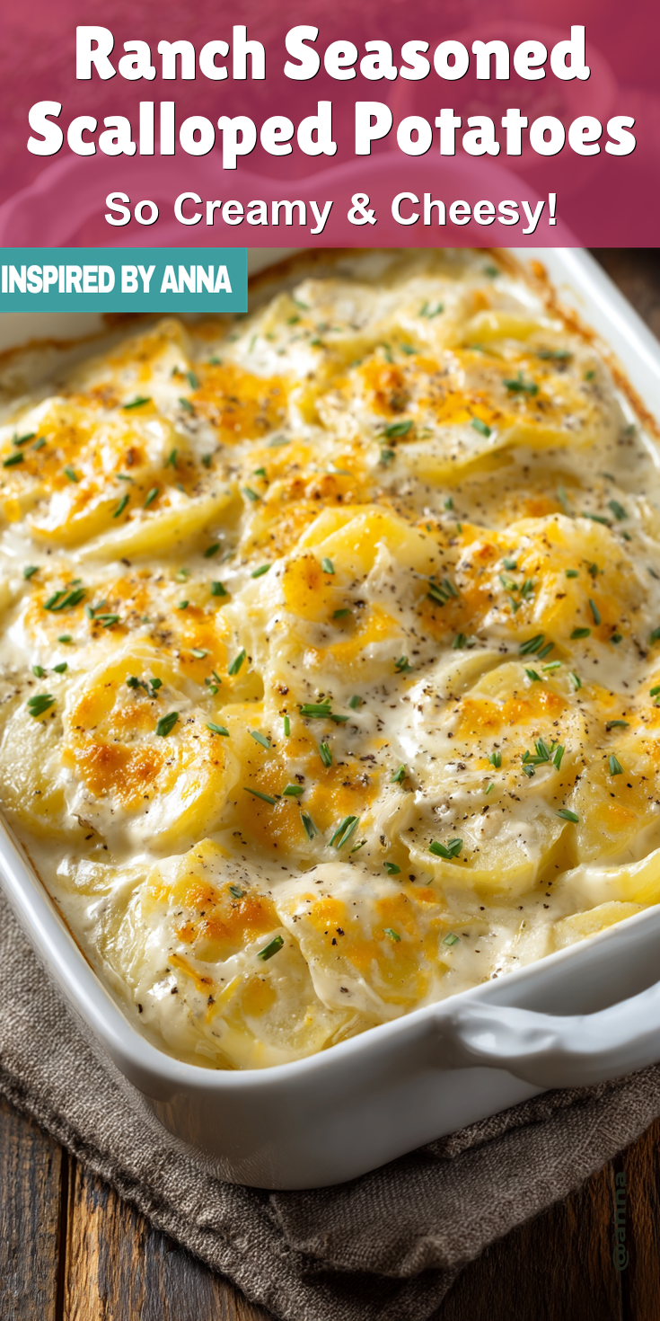 Ranch Seasoned Scalloped Potatoes served warm with cozy spices