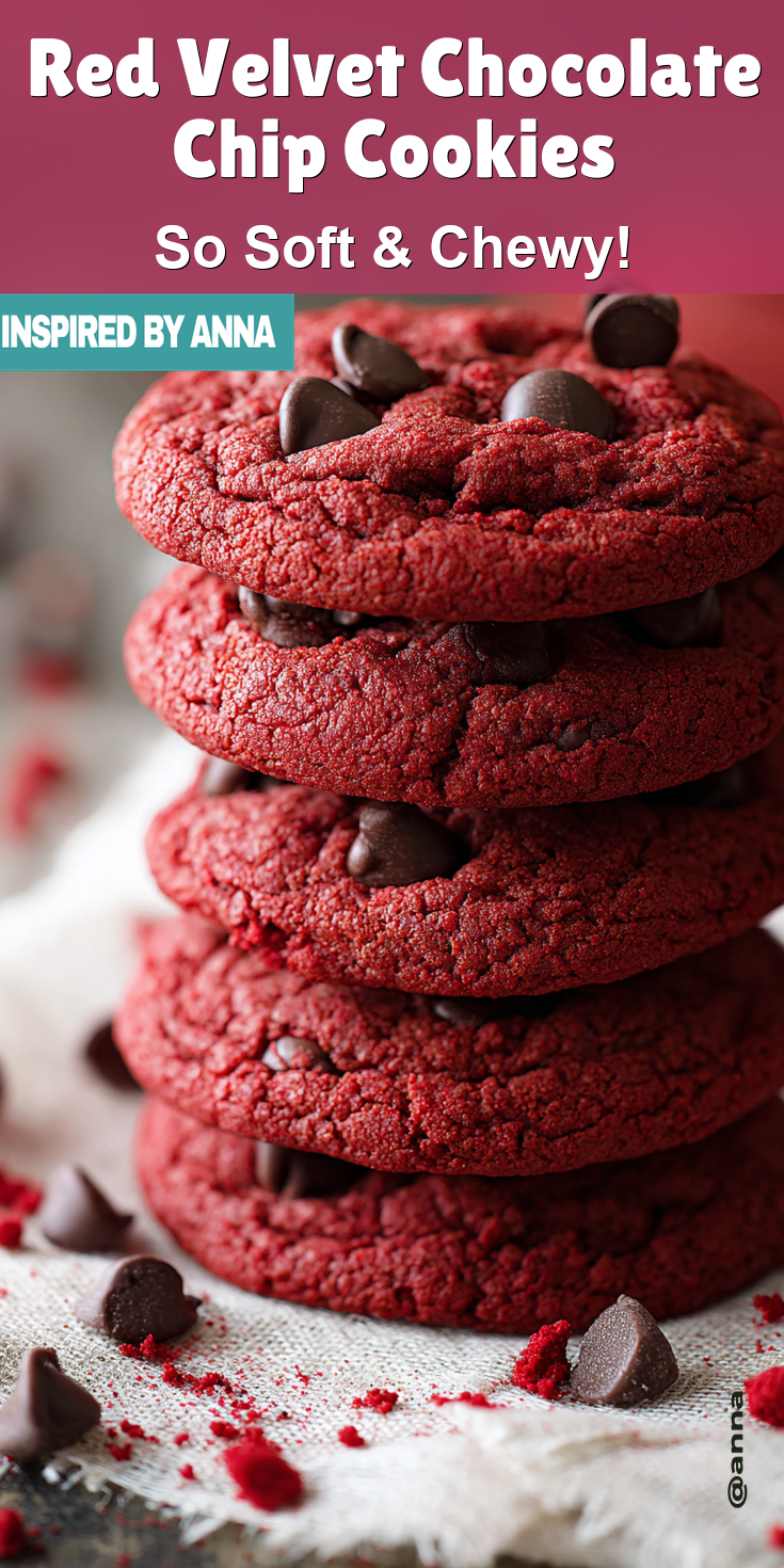 Red Velvet Chocolate Chip Cookies served warm with cozy spices