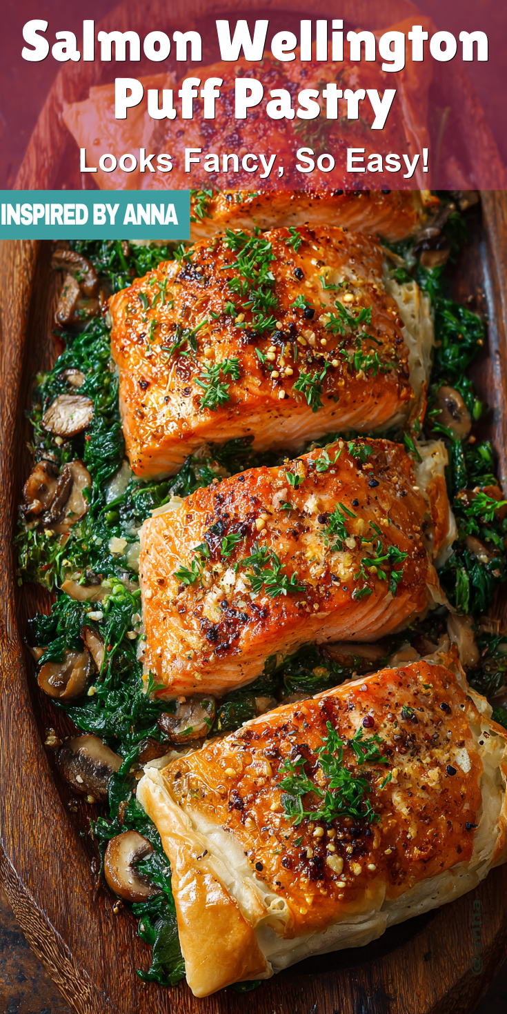 Salmon Wellington Puff Pastry served warm with cozy spices