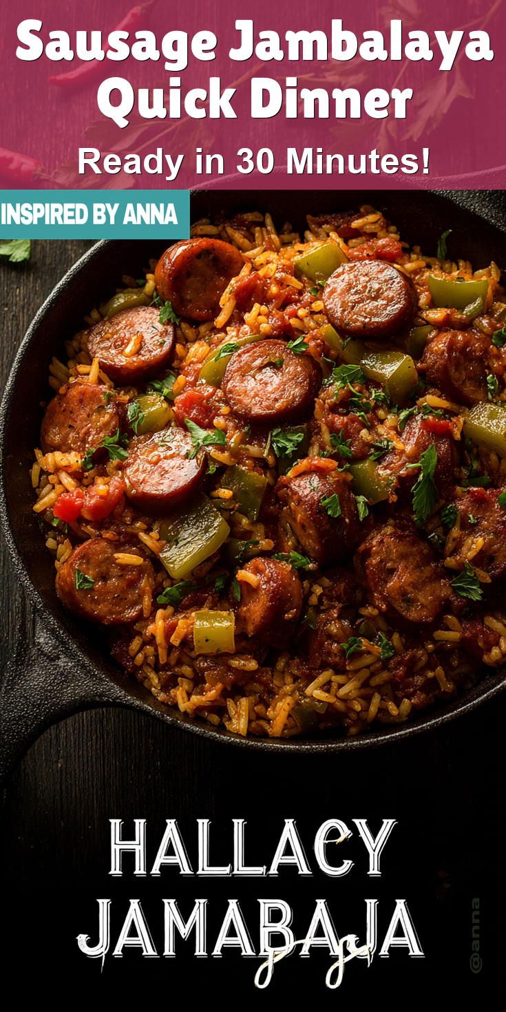 Sausage Jambalaya Quick Dinner served warm with cozy spices