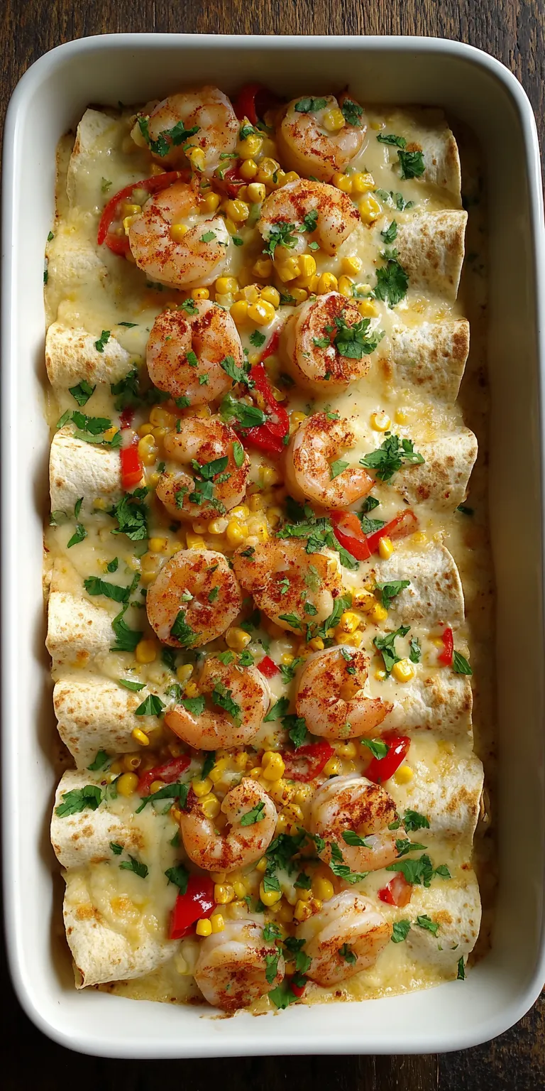 Seafood Enchiladas with Cream Sauce served warm with cozy spices