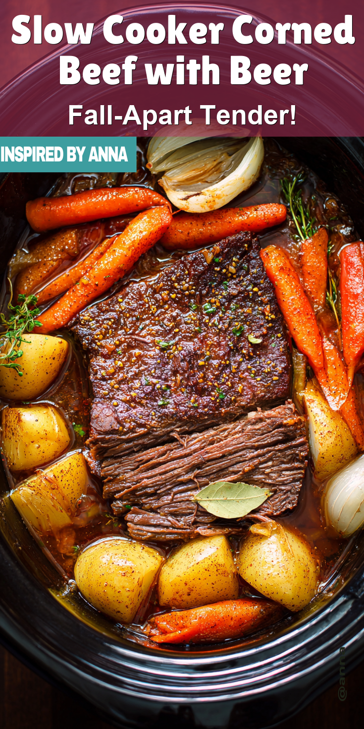 Slow Cooker Corned Beef with Beer served warm with gentle spices and a cozy aroma