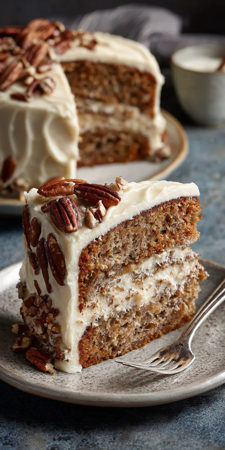 Southern Hummingbird Cake with Pecans served warm with cozy spices