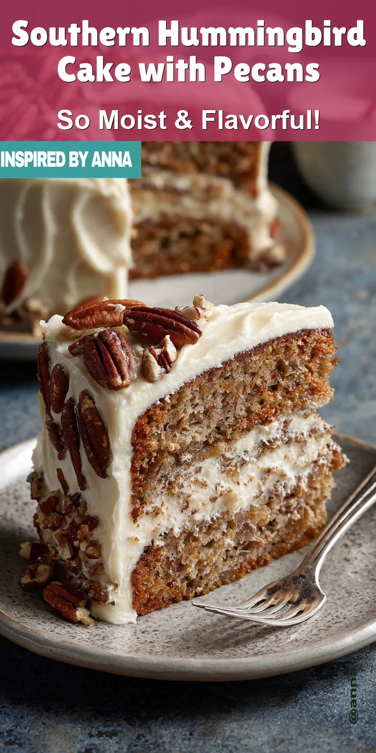 Southern Hummingbird Cake with Pecans served warm with cozy spices